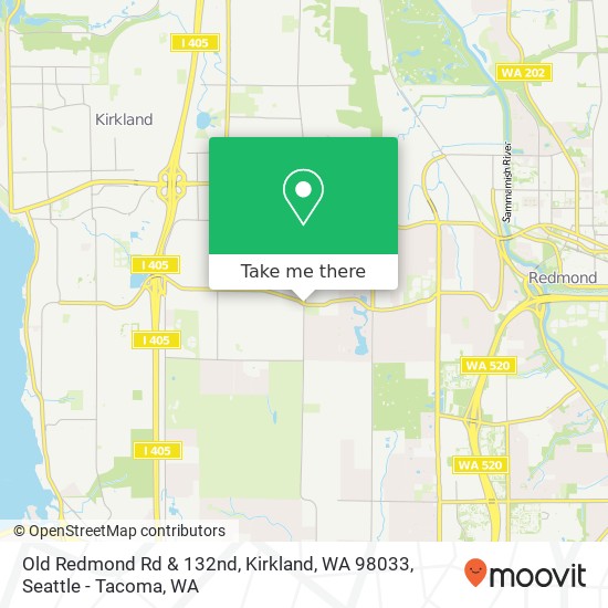 Mapa de Old Redmond Rd & 132nd, Kirkland, WA 98033
