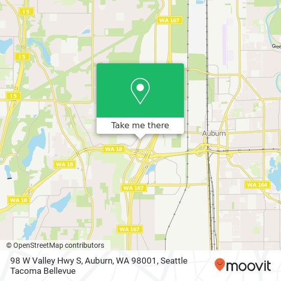 Mapa de 98 W Valley Hwy S, Auburn, WA 98001