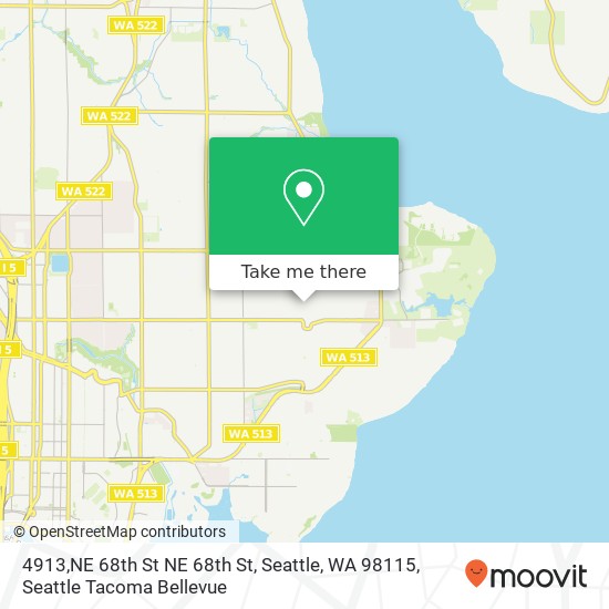 Mapa de 4913,NE 68th St NE 68th St, Seattle, WA 98115