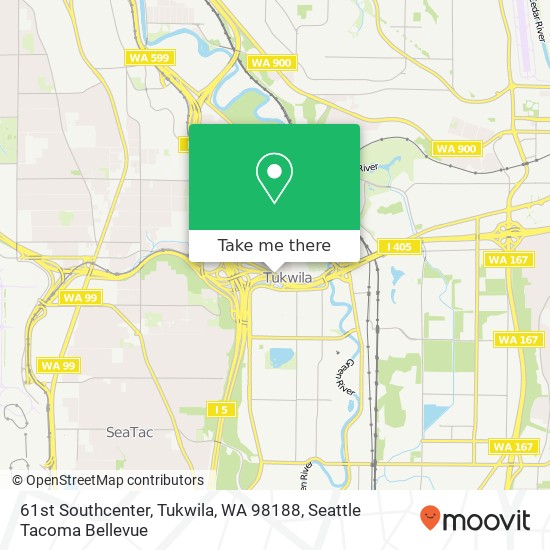 Mapa de 61st Southcenter, Tukwila, WA 98188