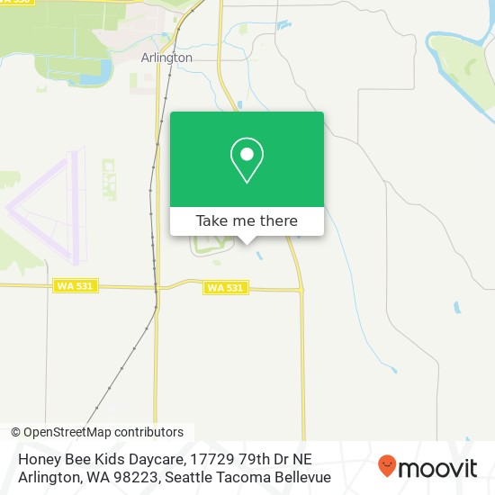 Mapa de Honey Bee Kids Daycare, 17729 79th Dr NE Arlington, WA 98223