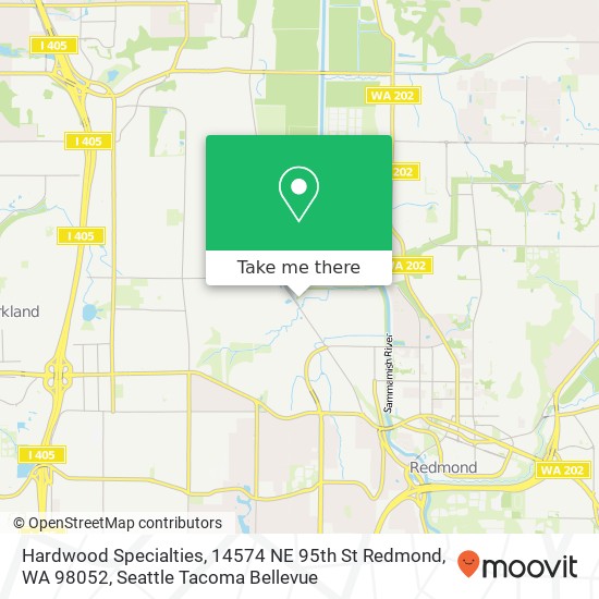 Mapa de Hardwood Specialties, 14574 NE 95th St Redmond, WA 98052