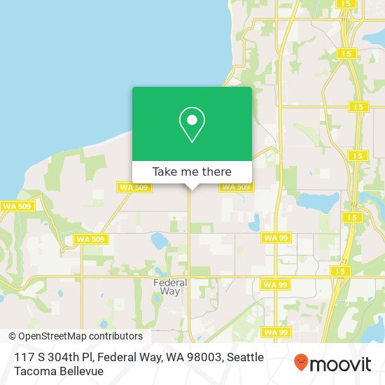 Mapa de 117 S 304th Pl, Federal Way, WA 98003