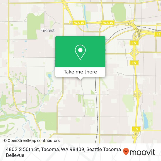 Mapa de 4802 S 50th St, Tacoma, WA 98409