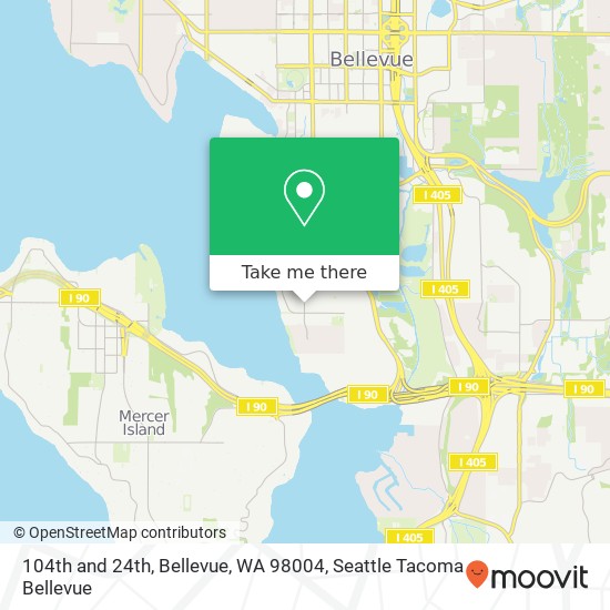 104th and 24th, Bellevue, WA 98004 map