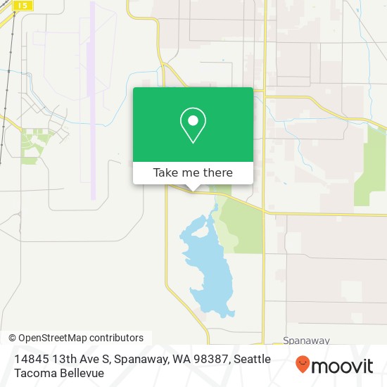 Mapa de 14845 13th Ave S, Spanaway, WA 98387