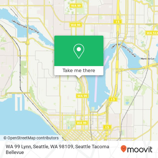 Mapa de WA 99 Lynn, Seattle, WA 98109