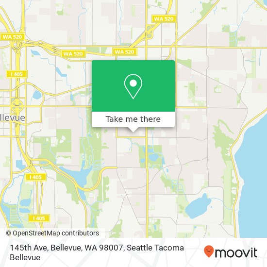 145th Ave, Bellevue, WA 98007 map