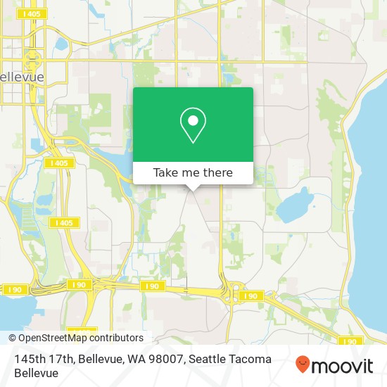 145th 17th, Bellevue, WA 98007 map