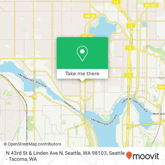 Mapa de N 43rd St & Linden Ave N, Seattle, WA 98103