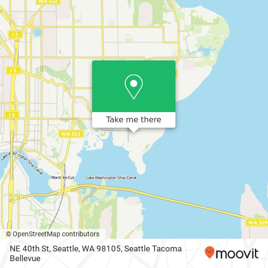 Mapa de NE 40th St, Seattle, WA 98105