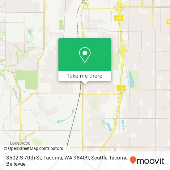 Mapa de 3502 S 70th St, Tacoma, WA 98409