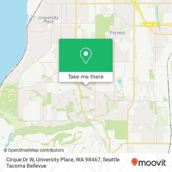 Cirque Dr W, University Place, WA 98467 map