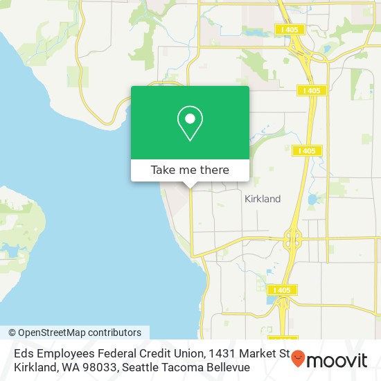 Mapa de Eds Employees Federal Credit Union, 1431 Market St Kirkland, WA 98033