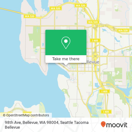 98th Ave, Bellevue, WA 98004 map