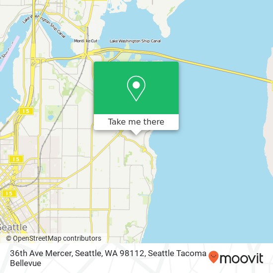 Mapa de 36th Ave Mercer, Seattle, WA 98112