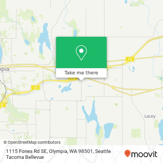 Mapa de 1115 Fones Rd SE, Olympia, WA 98501