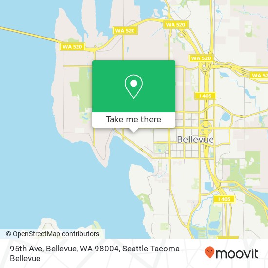 95th Ave, Bellevue, WA 98004 map