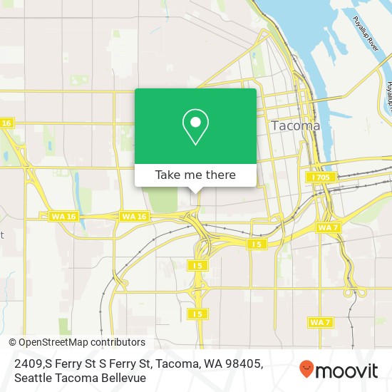 Mapa de 2409,S Ferry St S Ferry St, Tacoma, WA 98405
