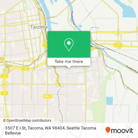 Mapa de 3507 E I St, Tacoma, WA 98404