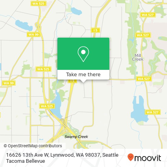 Mapa de 16626 13th Ave W, Lynnwood, WA 98037