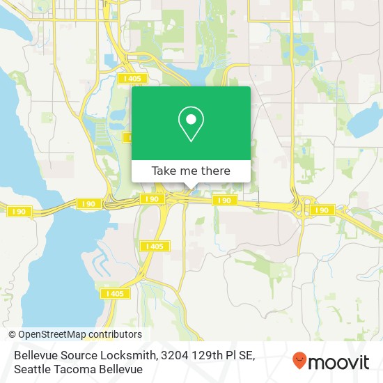 Mapa de Bellevue Source Locksmith, 3204 129th Pl SE