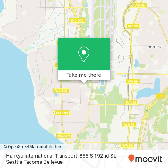 Mapa de Hankyu International Transport, 855 S 192nd St