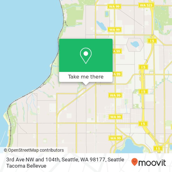 Mapa de 3rd Ave NW and 104th, Seattle, WA 98177