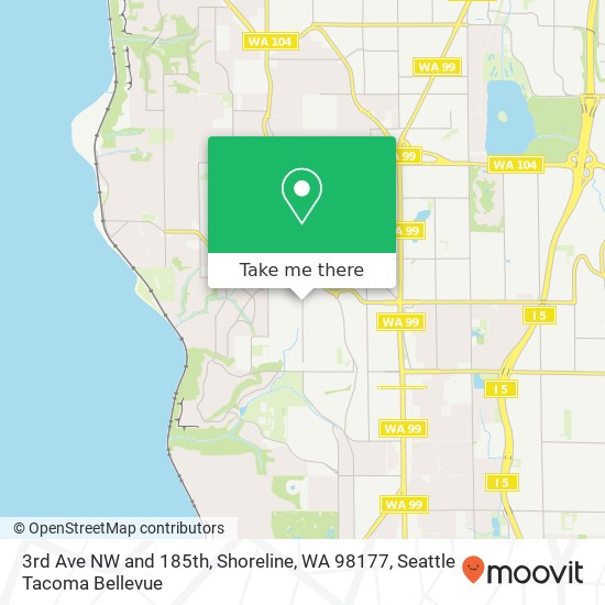 3rd Ave NW and 185th, Shoreline, WA 98177 map