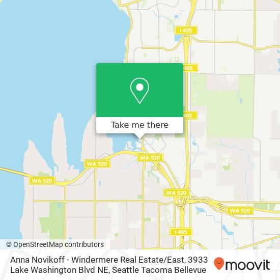 Anna Novikoff - Windermere Real Estate / East, 3933 Lake Washington Blvd NE map
