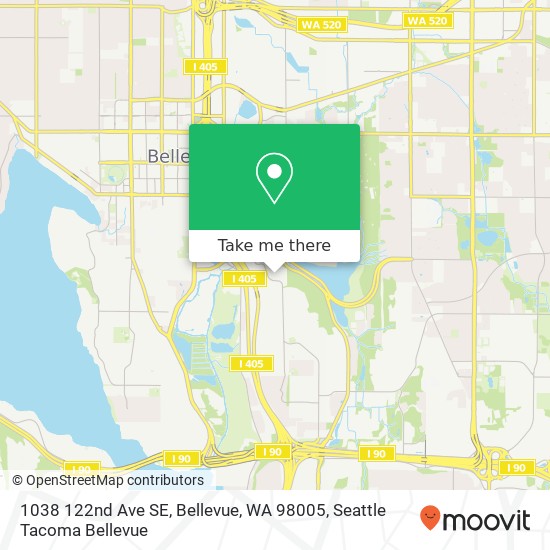 Mapa de 1038 122nd Ave SE, Bellevue, WA 98005