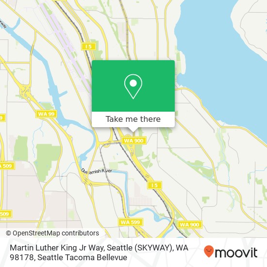Mapa de Martin Luther King Jr Way, Seattle (SKYWAY), WA 98178