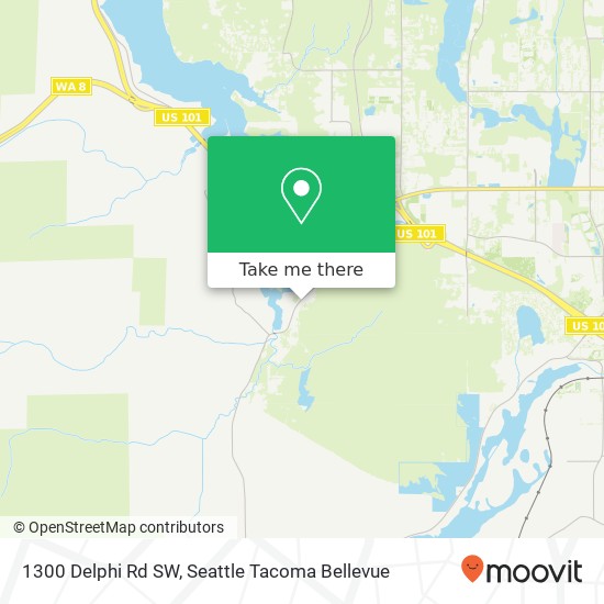 Mapa de 1300 Delphi Rd SW, Olympia, WA 98512