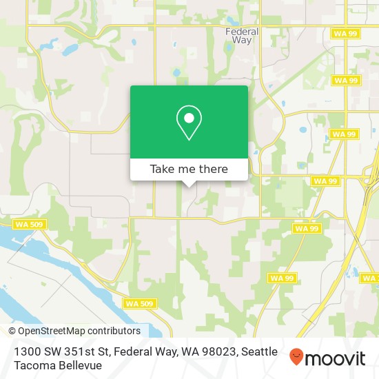 Mapa de 1300 SW 351st St, Federal Way, WA 98023