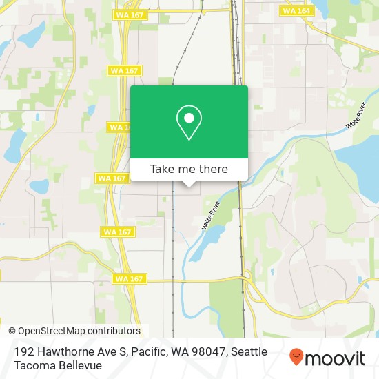 Mapa de 192 Hawthorne Ave S, Pacific, WA 98047