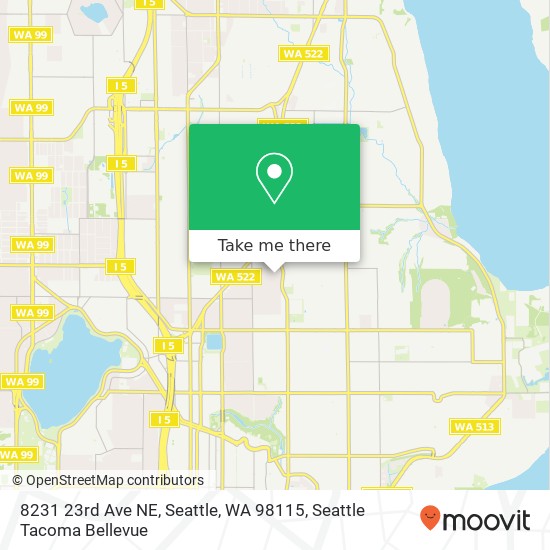 Mapa de 8231 23rd Ave NE, Seattle, WA 98115