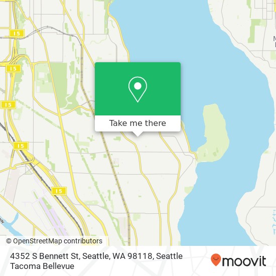 Mapa de 4352 S Bennett St, Seattle, WA 98118