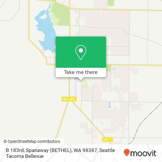 Mapa de B 183rd, Spanaway (BETHEL), WA 98387