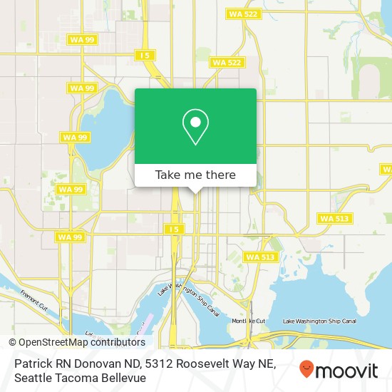 Mapa de Patrick RN Donovan ND, 5312 Roosevelt Way NE