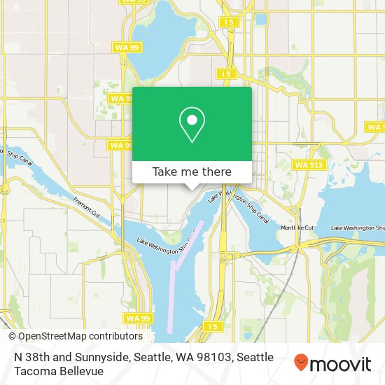 N 38th and Sunnyside, Seattle, WA 98103 map