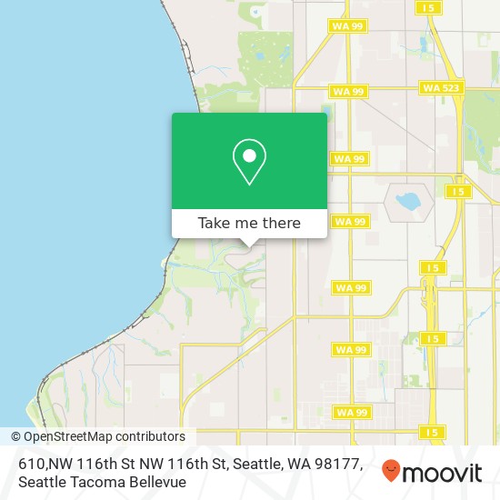 Mapa de 610,NW 116th St NW 116th St, Seattle, WA 98177