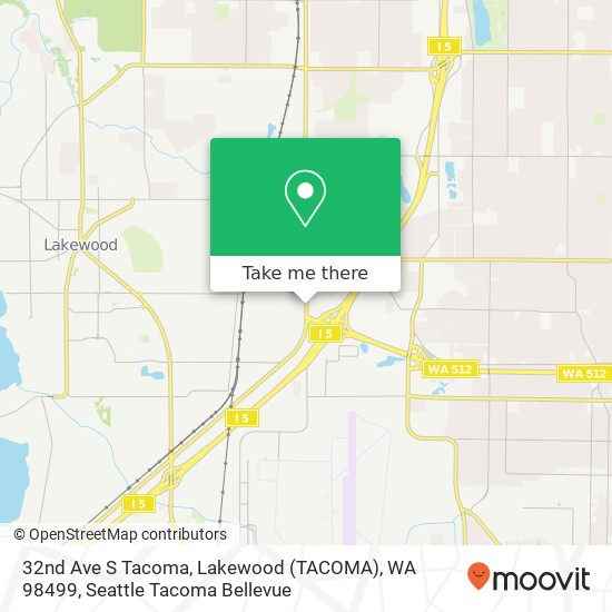 Mapa de 32nd Ave S Tacoma, Lakewood (TACOMA), WA 98499