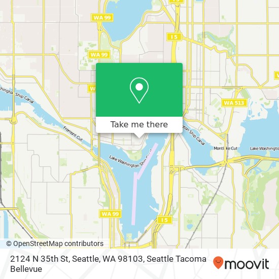 Mapa de 2124 N 35th St, Seattle, WA 98103