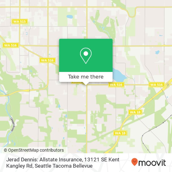 Mapa de Jerad Dennis: Allstate Insurance, 13121 SE Kent Kangley Rd