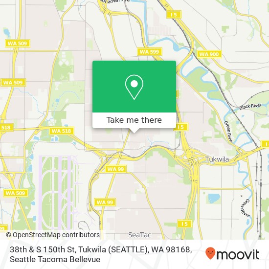 Mapa de 38th & S 150th St, Tukwila (SEATTLE), WA 98168