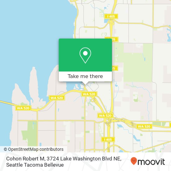 Cohon Robert M, 3724 Lake Washington Blvd NE map