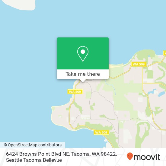 Mapa de 6424 Browns Point Blvd NE, Tacoma, WA 98422