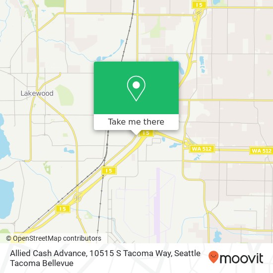 Allied Cash Advance, 10515 S Tacoma Way map