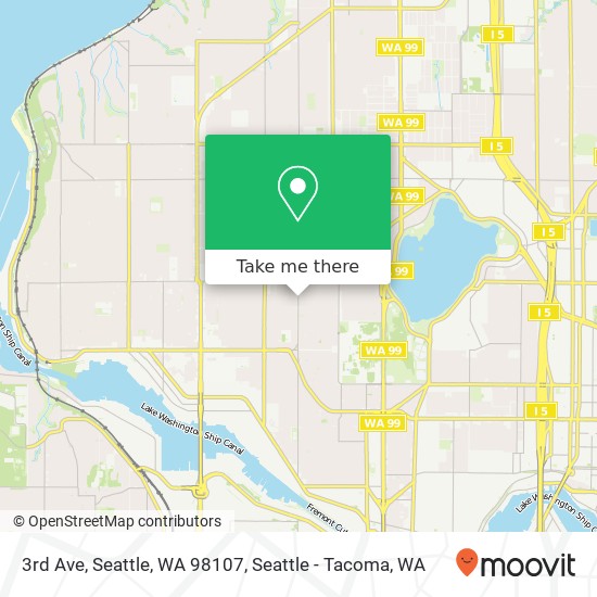 Mapa de 3rd Ave, Seattle, WA 98107