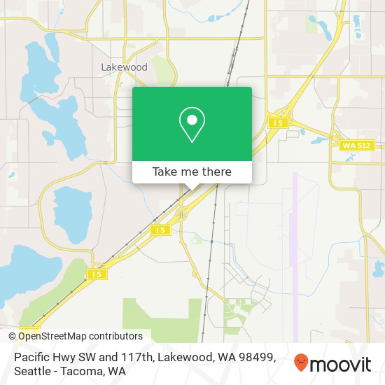 Pacific Hwy SW and 117th, Lakewood, WA 98499 map